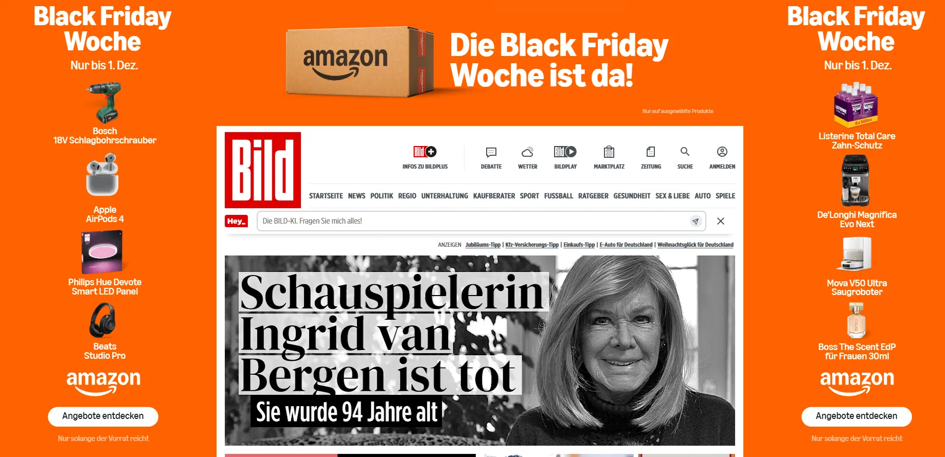 Website mit Werbung und Tracking